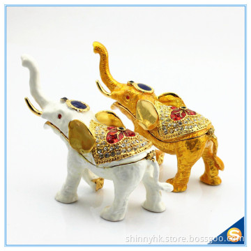 Enamel Craft Creative Antique Elephant Trinket Box Home Decoration Jewelry Box SCJ722